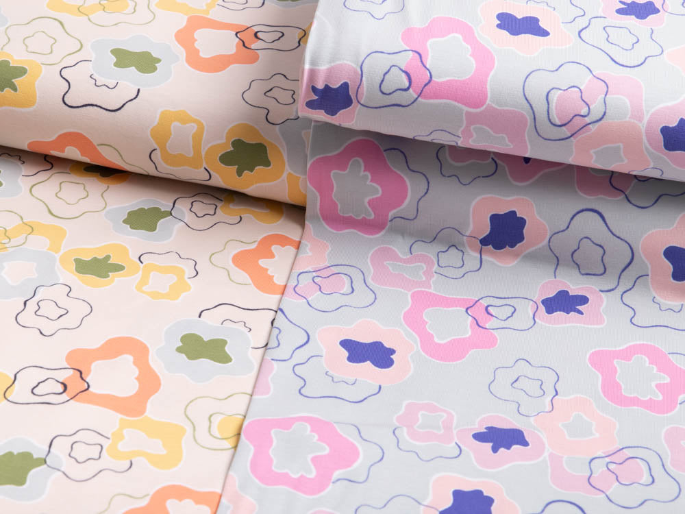 Jersey - große Farbklekse - helles beige