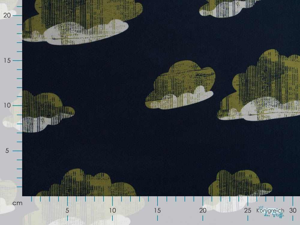 Webware Viskose Swafing Glowing Clods by Käselotti - schraffierte Wolken