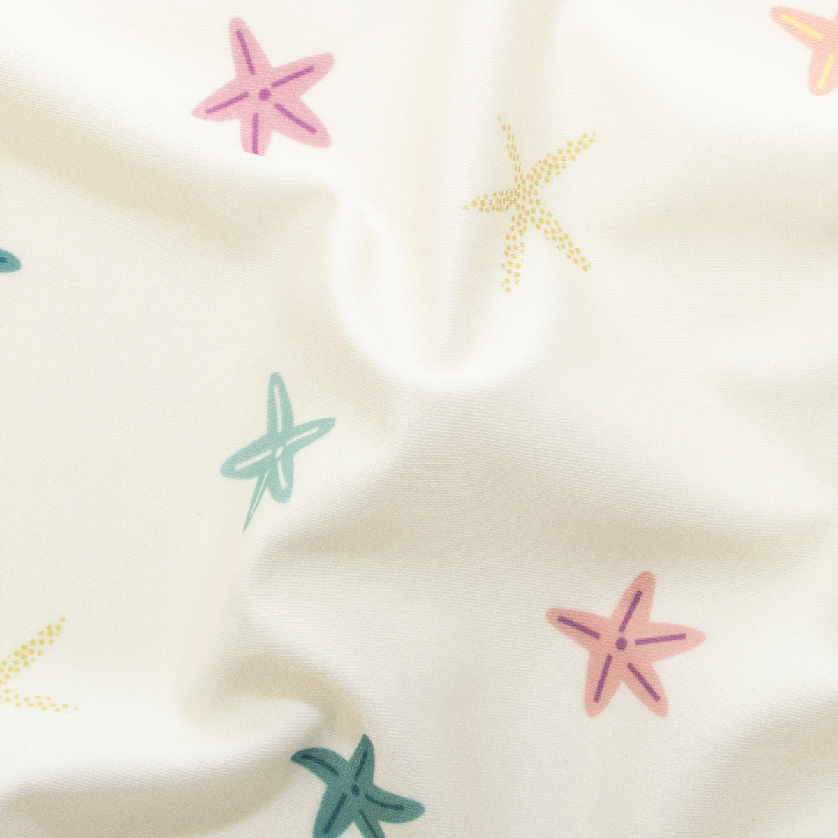 Swimwear Jersey Badestoff UV Protection UPF 50 Seesterne - wollweiß