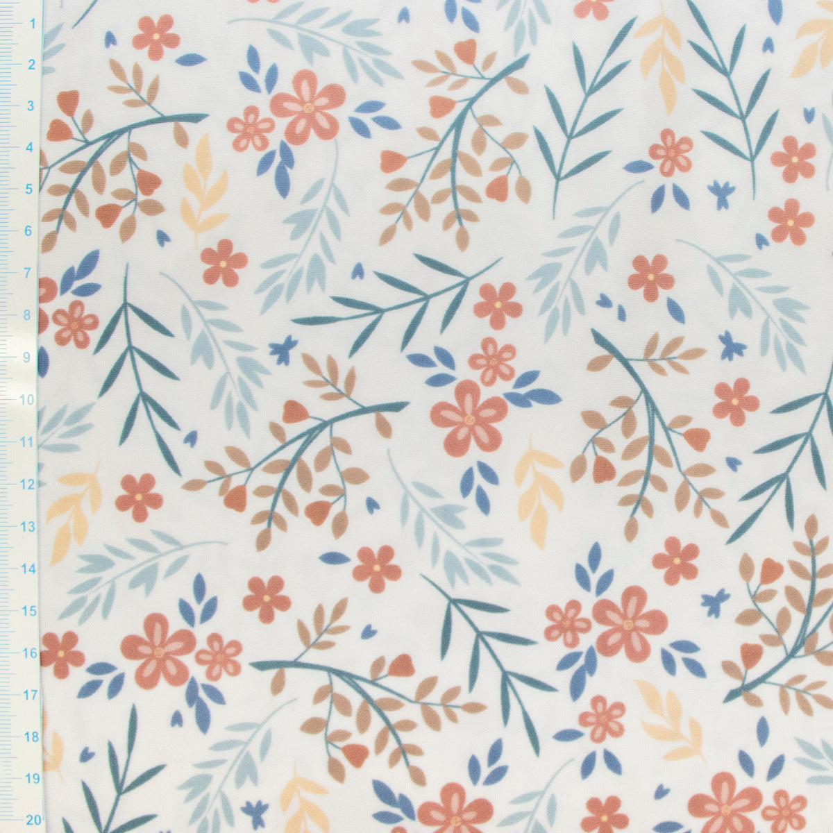 Swimwear Jersey Badestoff UV Protection UPF 50 Blumen - wollweiß