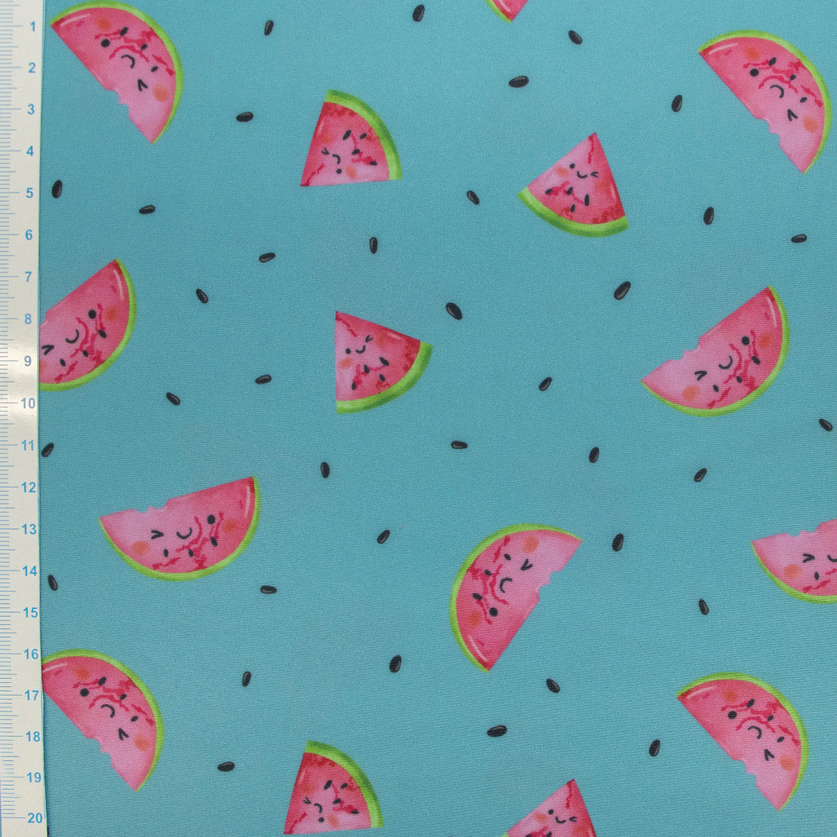 Swimwear Jersey Badestoff UV Protection UPF 50 Wassermelone - petrol