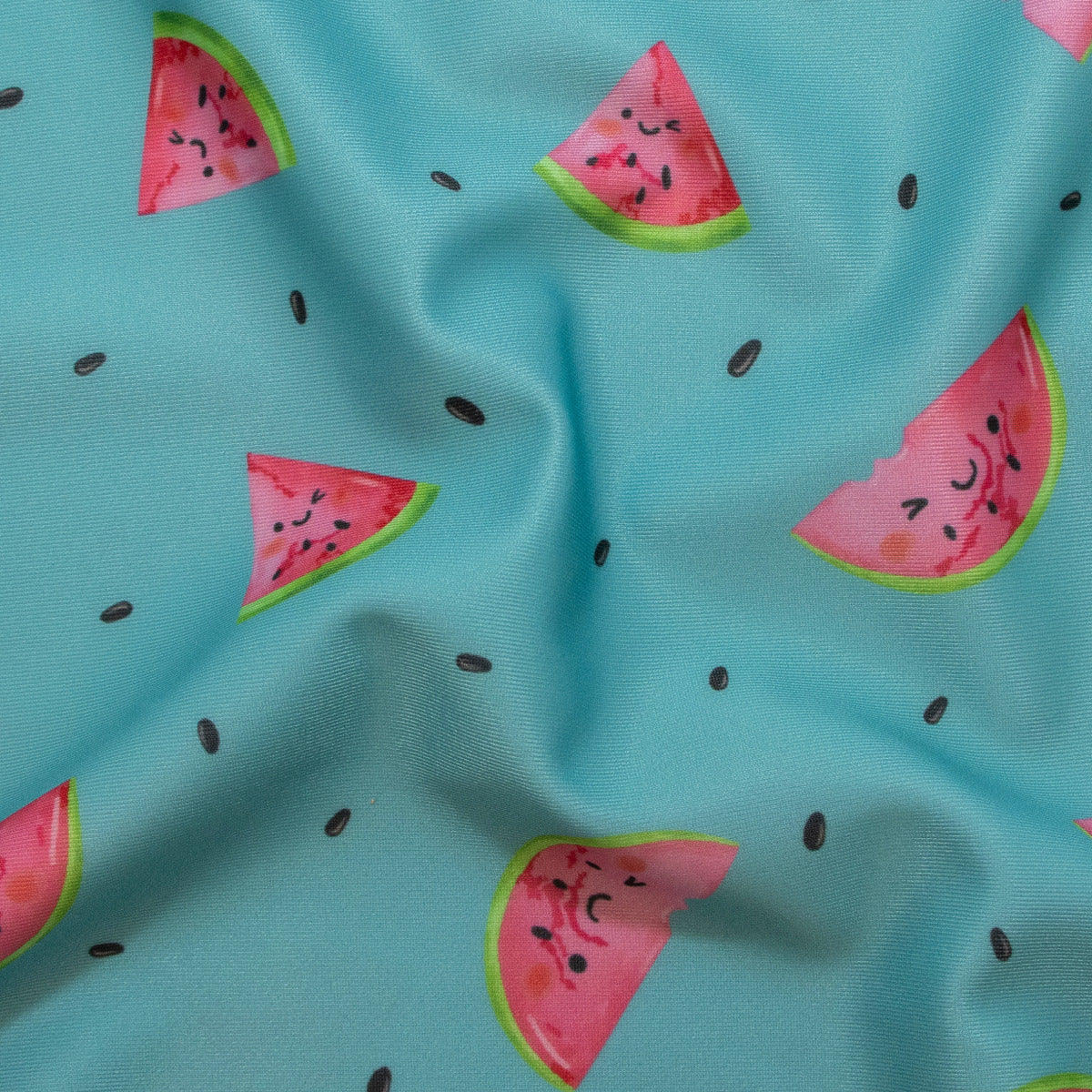 Swimwear Jersey Badestoff UV Protection UPF 50 Wassermelone - petrol