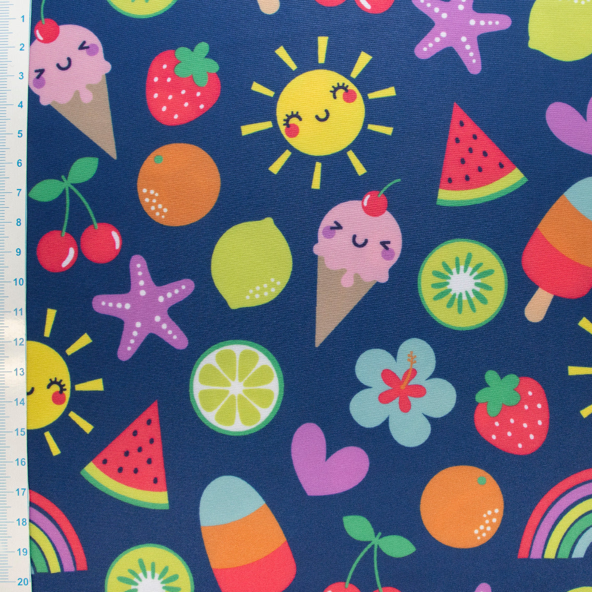 Swimwear Jersey Badestoff UV Protection UPF 50 Eis am Stiel - blau