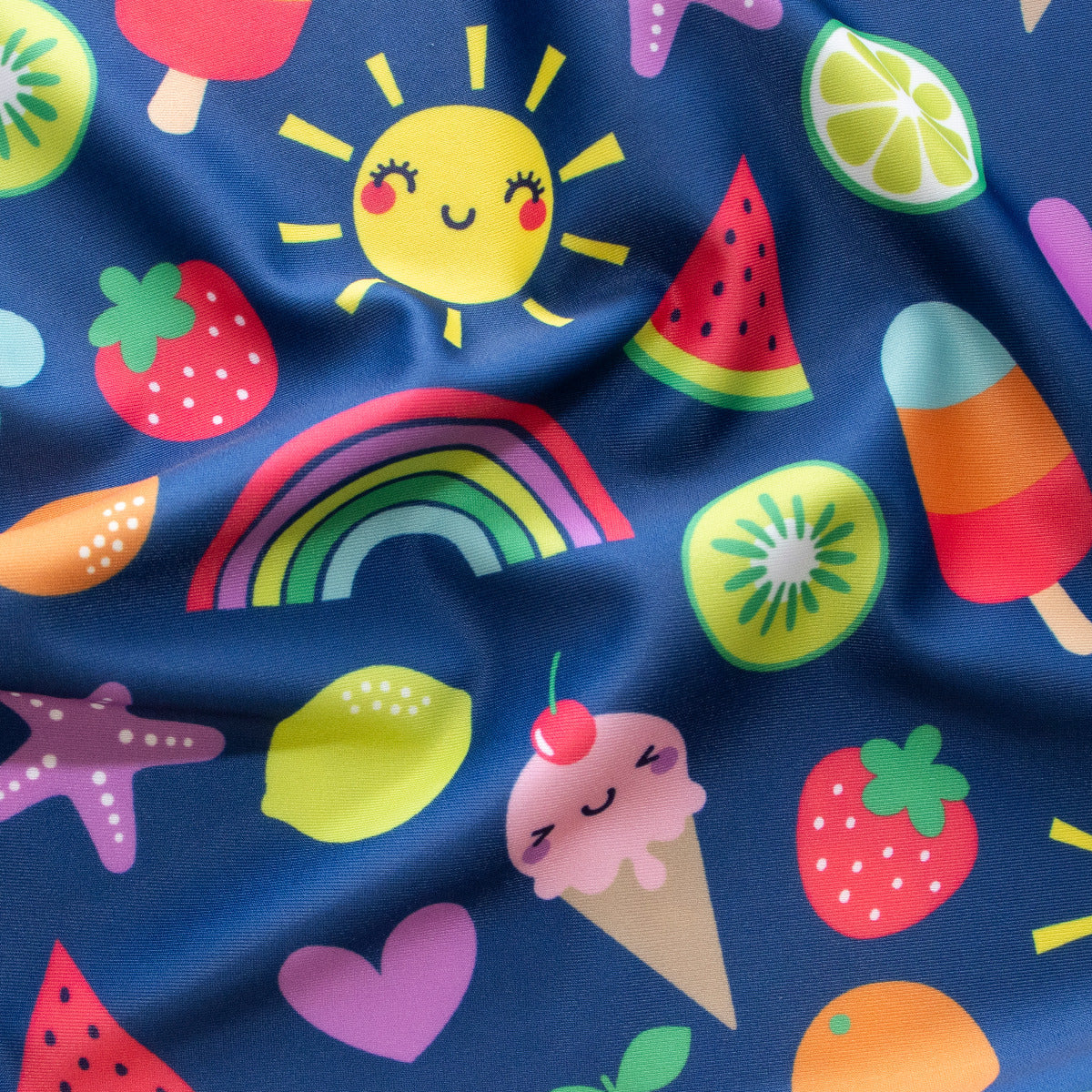 Swimwear Jersey Badestoff UV Protection UPF 50 Eis am Stiel - blau