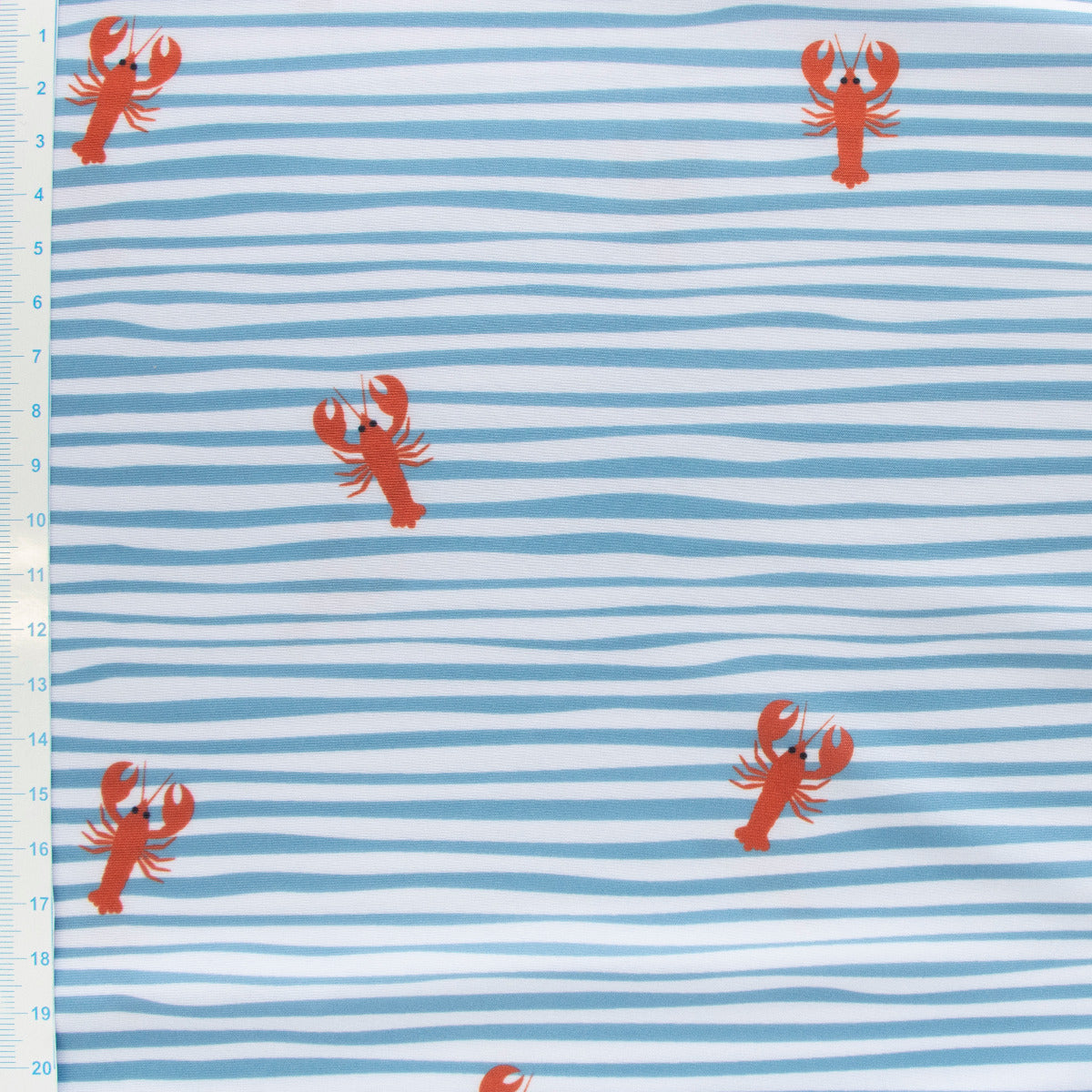 Swimwear Jersey Badestoff UV Protection UPF 50 Krabben - babyblau