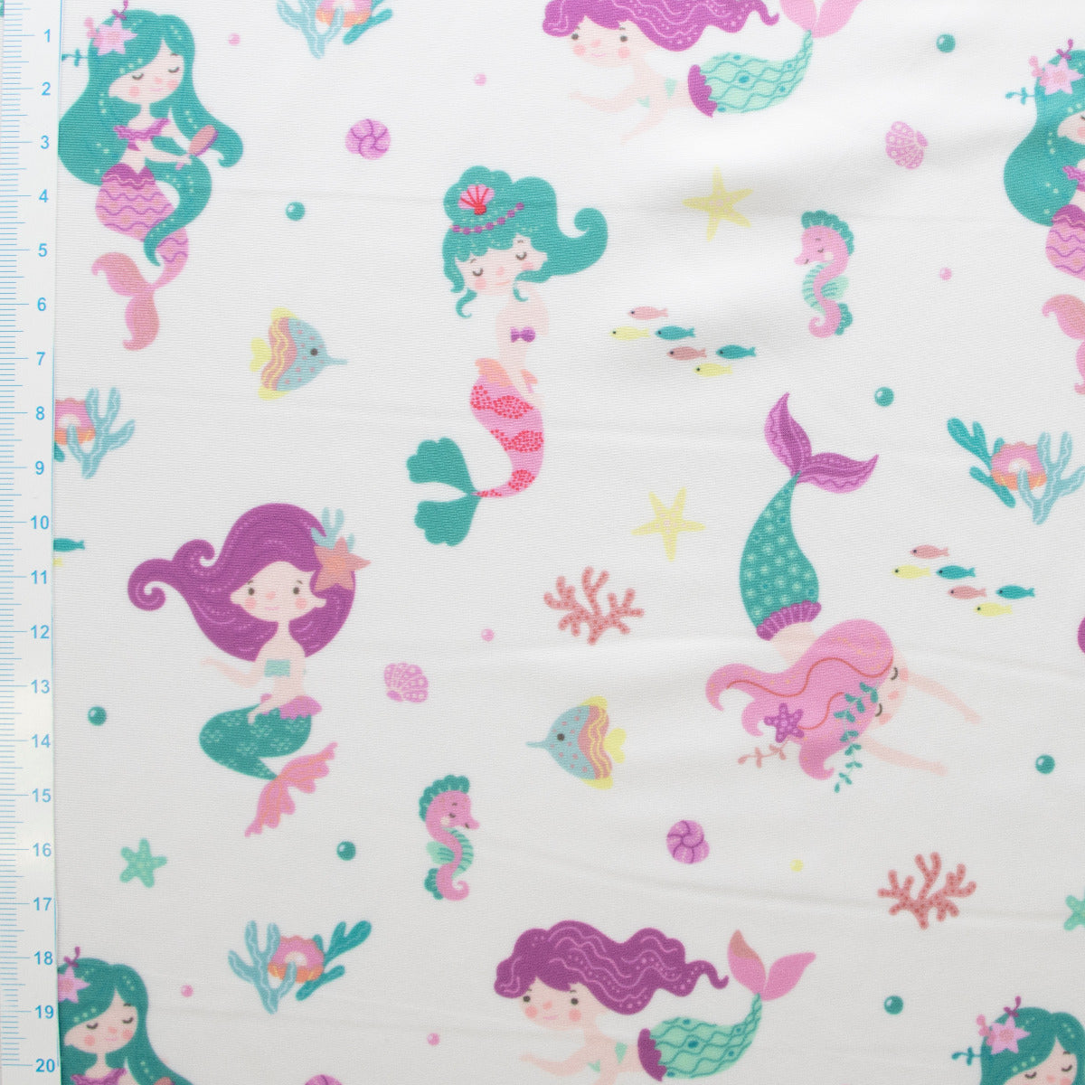 Swimwear Jersey Badestoff UV Protection UPF 50 Meerjungfrau - wollweiß