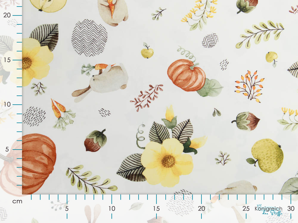 Jersey Swafing Autumn Bunny - futternde Hasen und Kürbisse