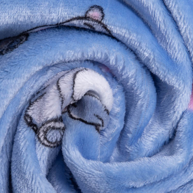 Wellnessfleece - niedliche Babynilpferde - blau