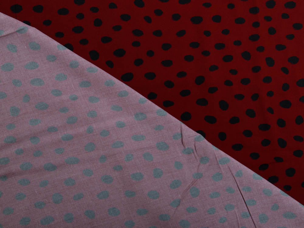 Webware Viskose Swafing Pauline - Farbtupfer - dunkles bordeaux