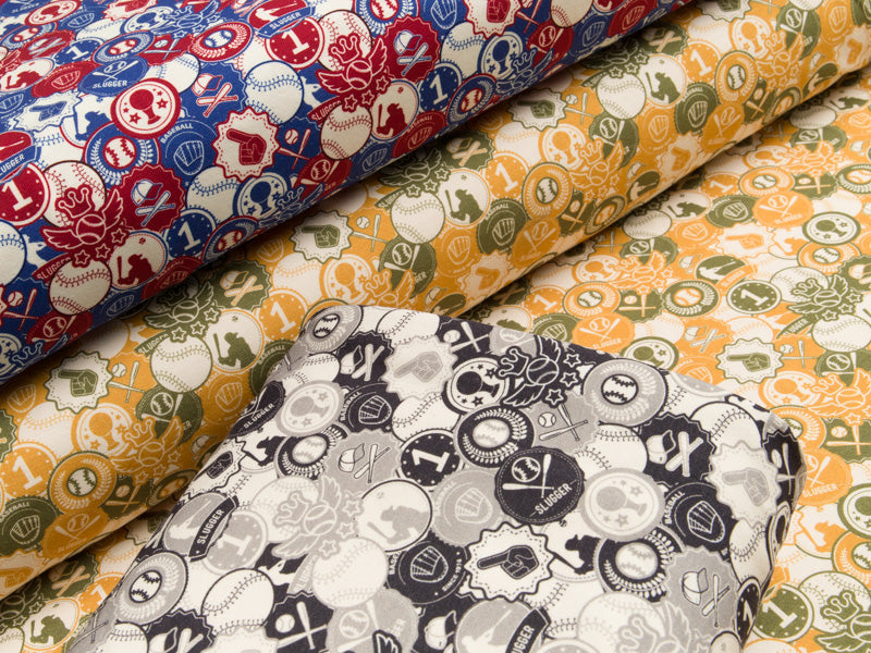 Sweat - Baseball-Motive - gelb/grün