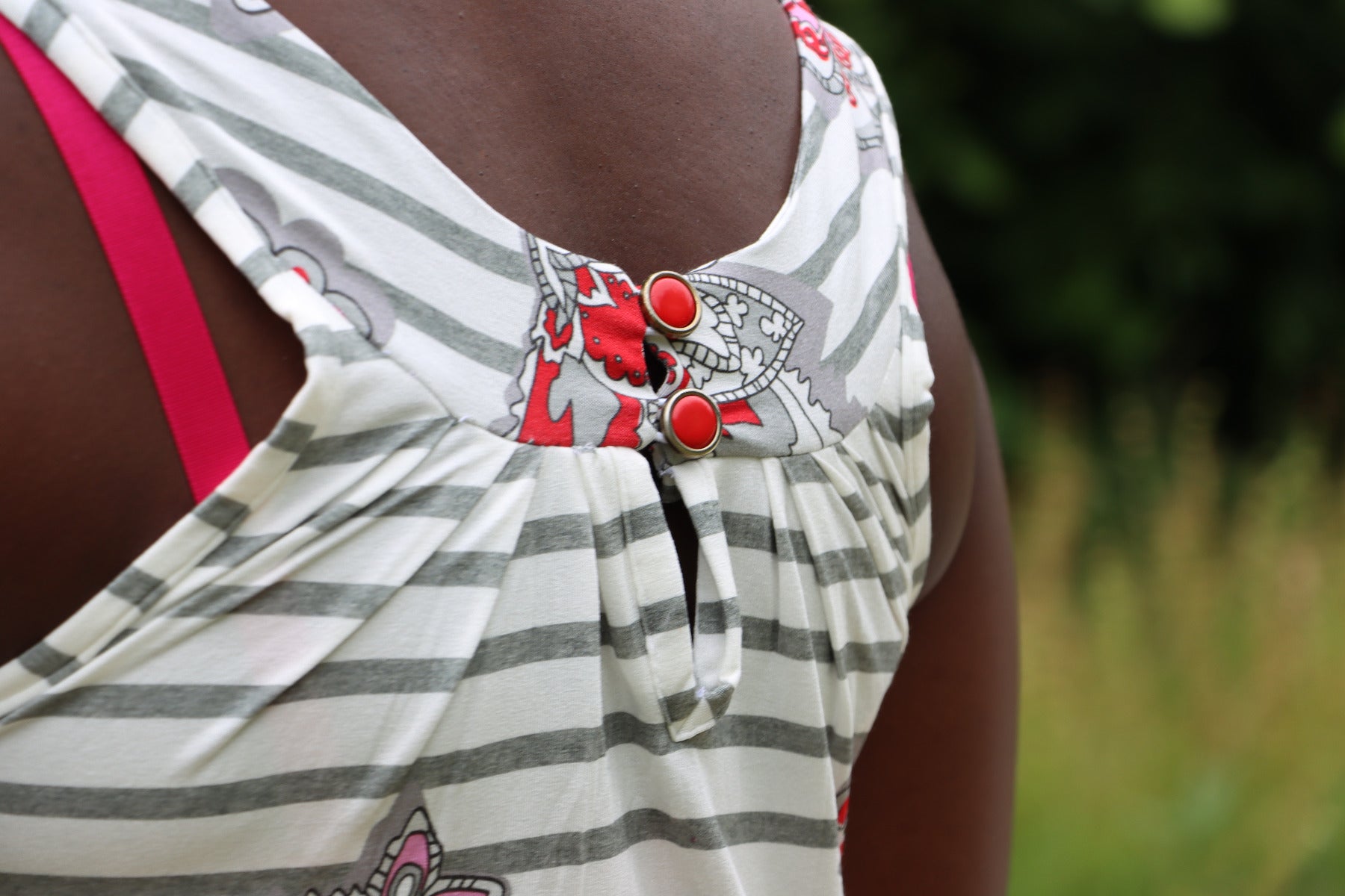 Jersey ⁠Viskose PANEL ca. 80cm x 160cm - Abstrakte Motive - weiß