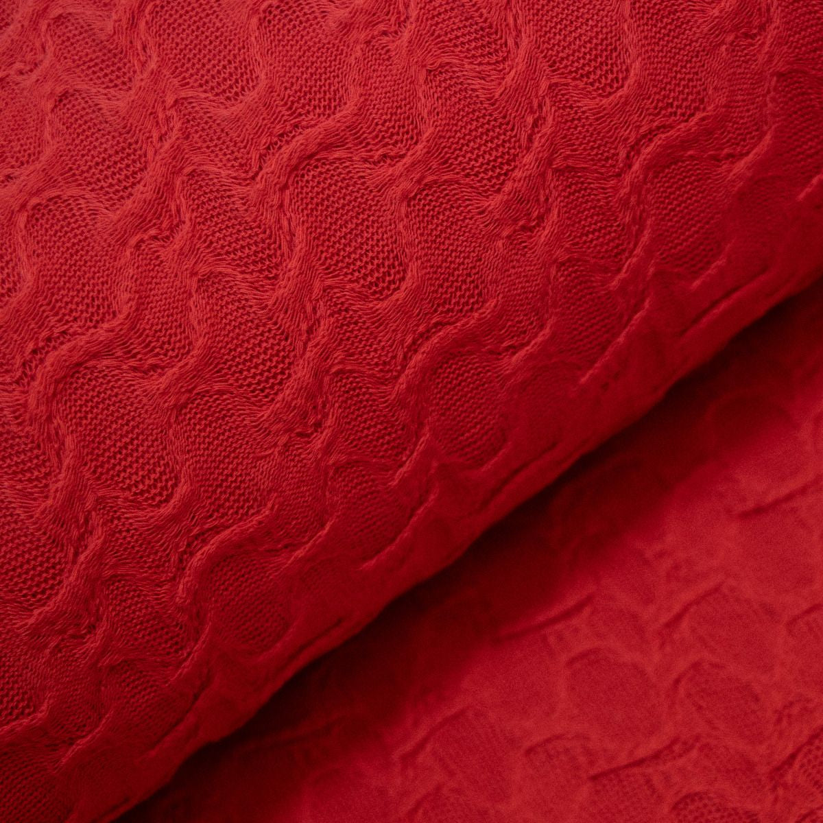 Sommerstrickstoff - unregelmäßig verstrickte Ellipsen - rot