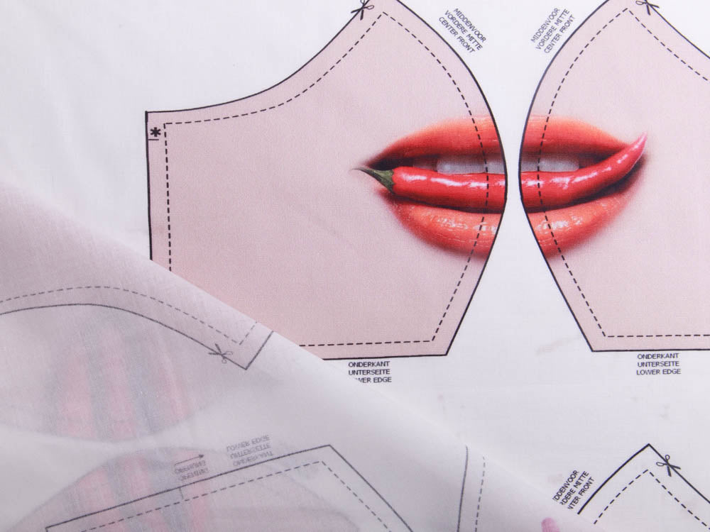 Webware Baumwolle Digitaldruck PANEL ca. 60 x 145 cm für Behelfsmasken - 12 verschiedene Motive - weiß