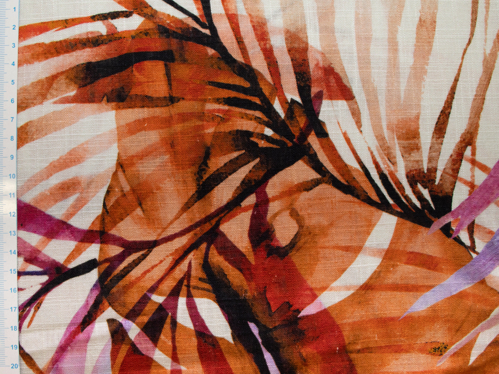 Webware Viskose Leinen - Tropische Blätter - creme