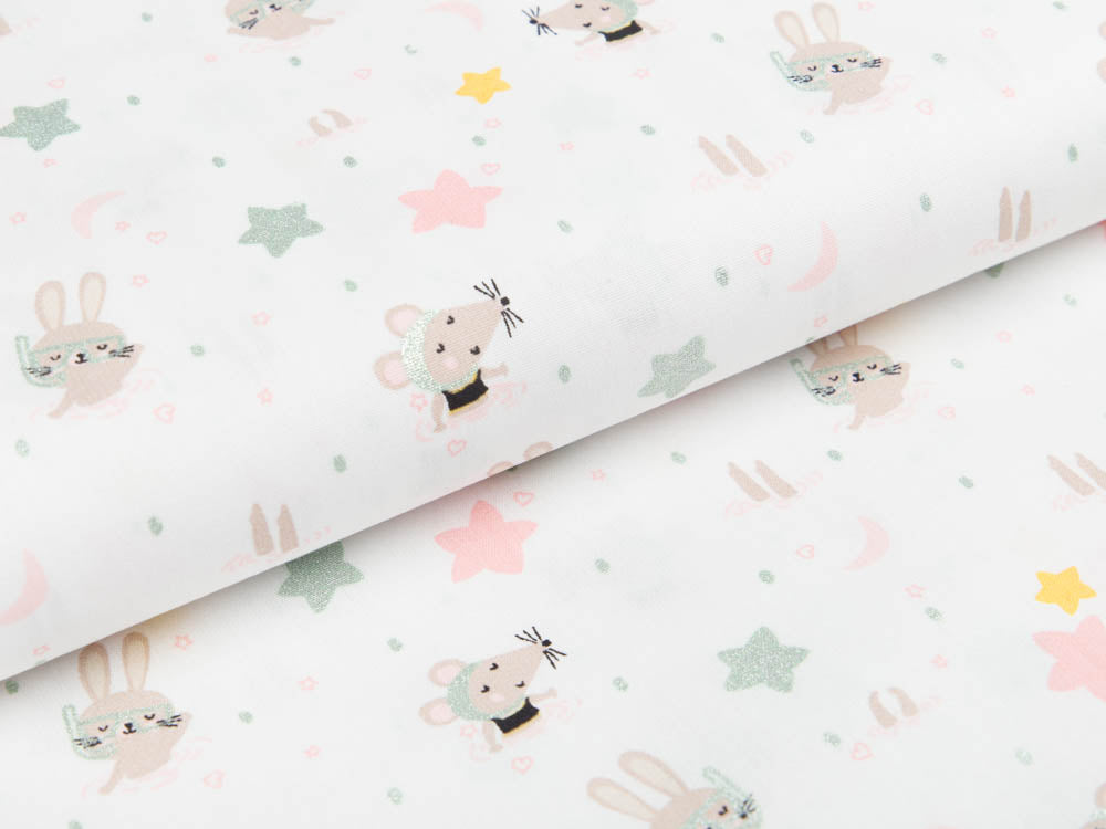 Webware mit Glitzer - Mäuse und Häschen