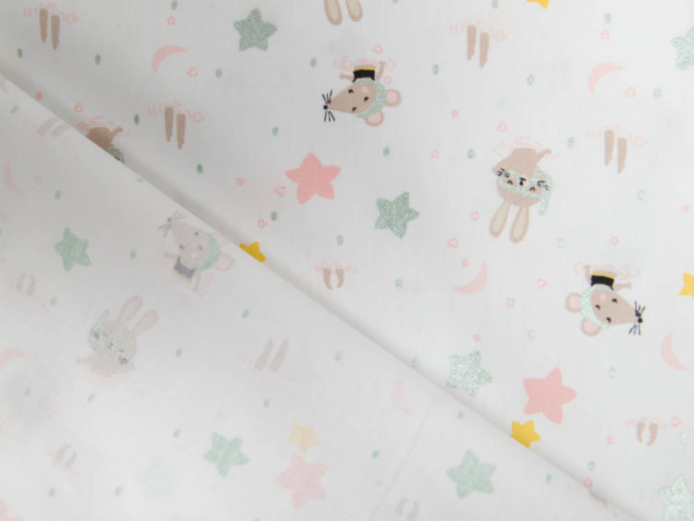 Webware mit Glitzer - Mäuse und Häschen