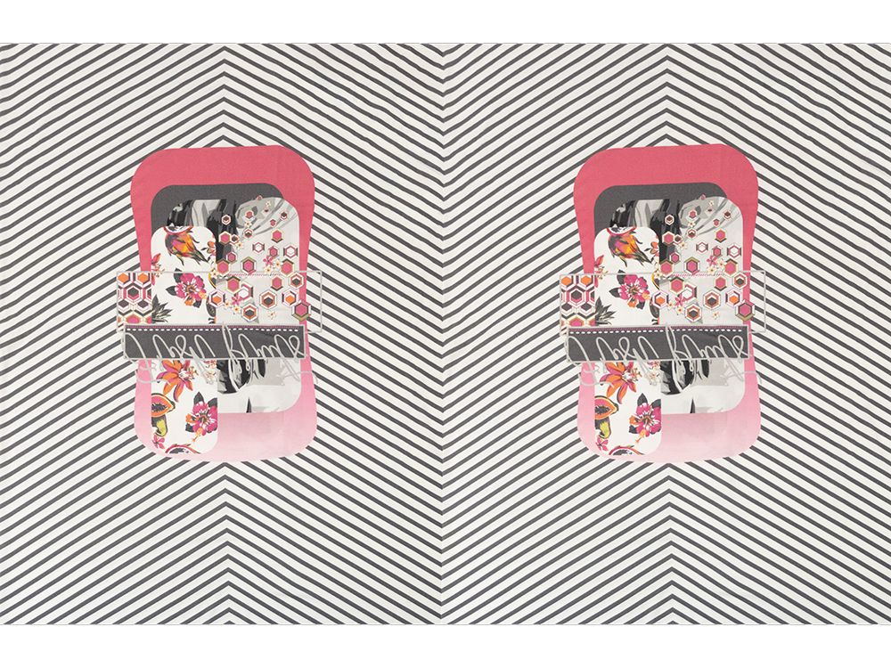 Jersey Viskose PANEL ca. 90 cm x 160 cm - tropisches Muster - grau