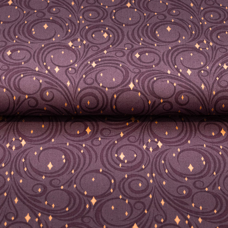 Webware Baumwolle Popeline mit Foliendruck - Weihnachtliche Ornamente und Sterne