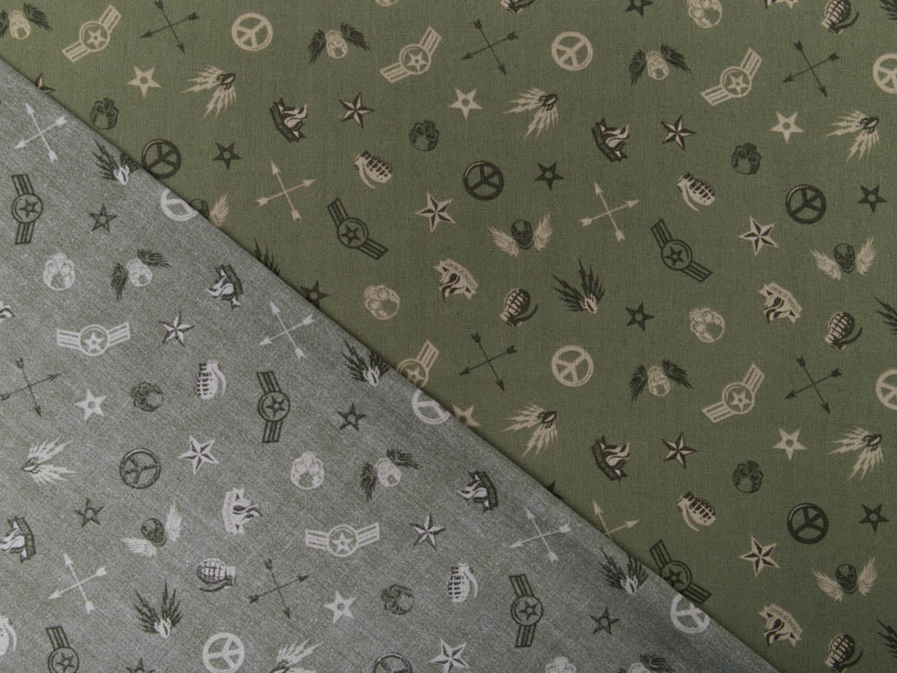 Webware Baumwolle Popeline - Armee-Utensilien