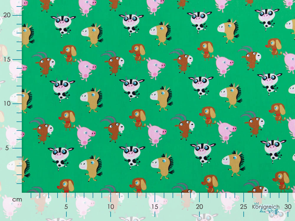 Webware Baumwolle Popeline - lustige Bauernhof-Tiere