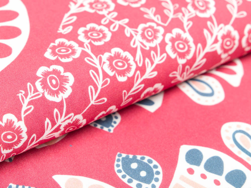 Viskose-Webware Swafing Beach Day by jolijou PANEL ca. 100 x 140 cm - Blumen und Ornamente