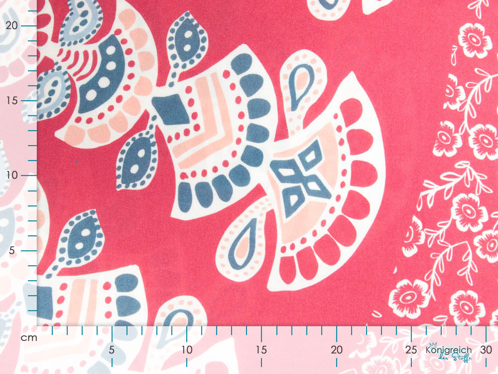 Viskose-Webware Swafing Beach Day by jolijou PANEL ca. 100 x 140 cm - Blumen und Ornamente