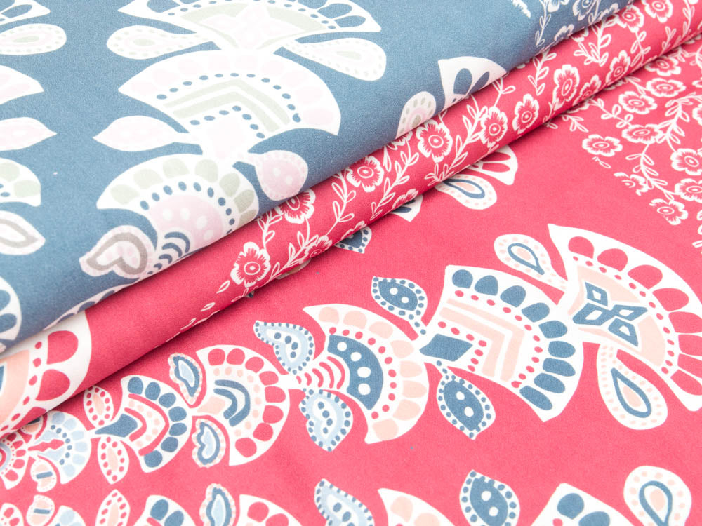 Viskose-Webware Swafing Beach Day by jolijou PANEL ca. 100 x 140 cm - Blumen und Ornamente