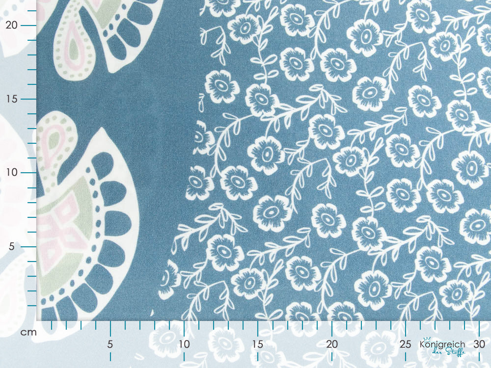 Viskose-Webware Swafing Beach Day by jolijou PANEL ca. 100 x 140 cm - Blumen und Ornamente