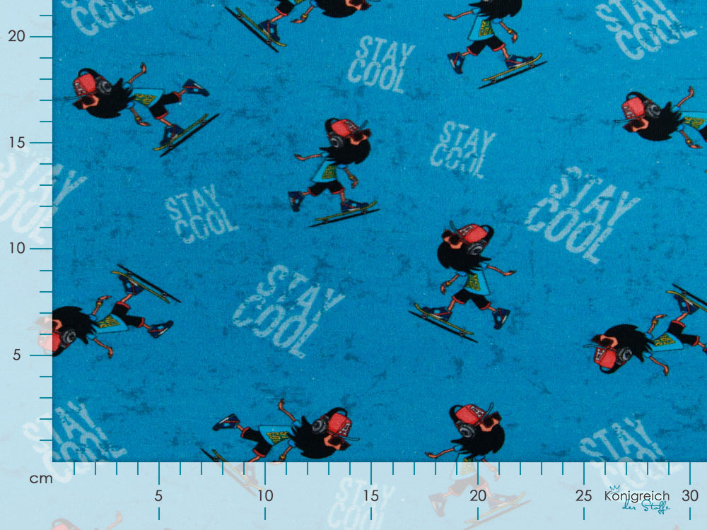 Sweat French Terry KATINOH - Keep calm - stay cool - blau