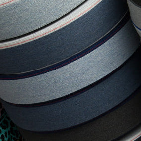 Gummiband in Jeansoptik mit weißem Randstreifen ca. 40mm