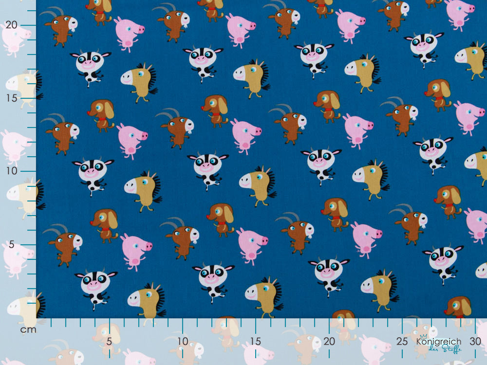 Webware Baumwolle Popeline - lustige Bauernhof-Tiere