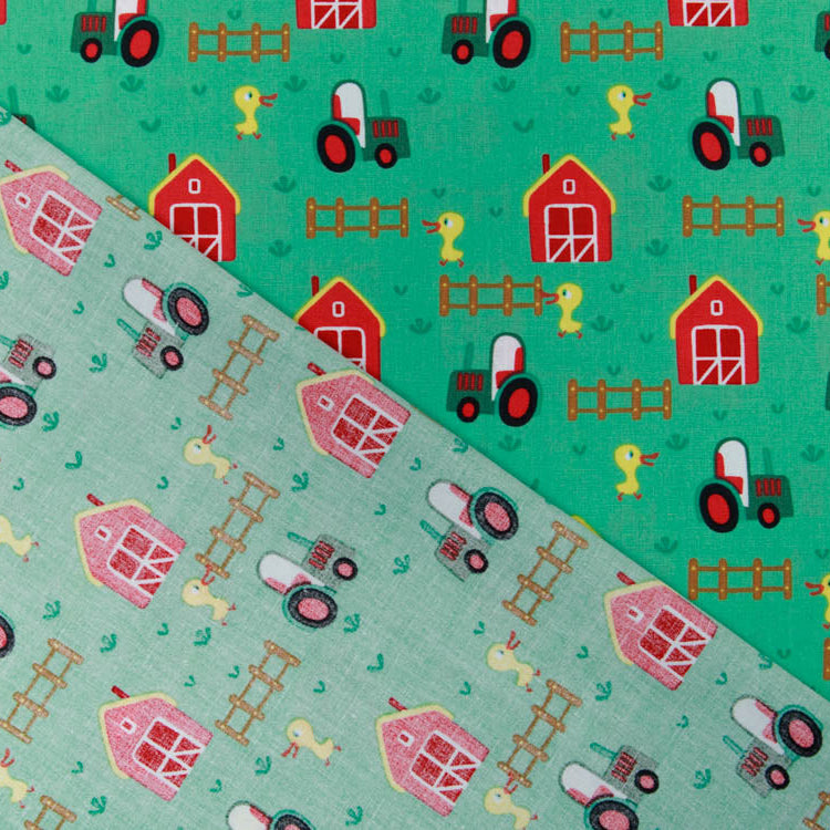 Webware Baumwolle Popeline - Bauernhof