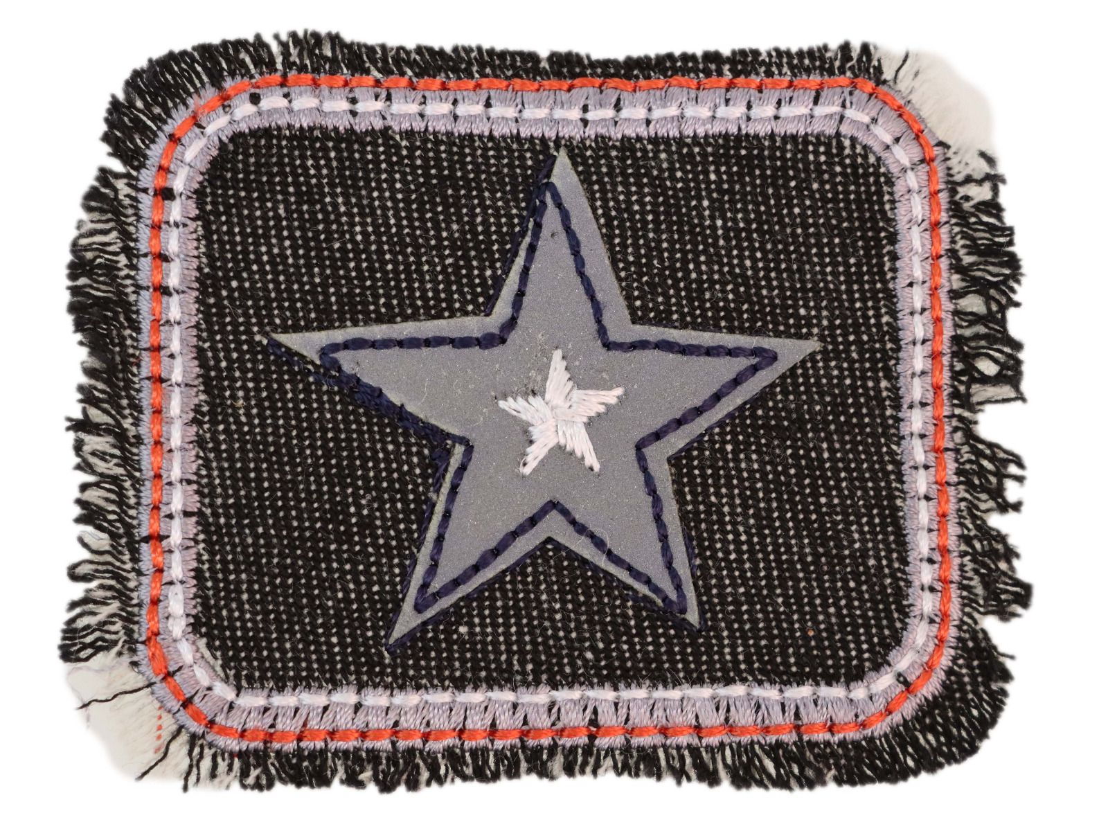 Applikation zum Aufbügeln Reflektor - reflektierender Stern-Patch – grau