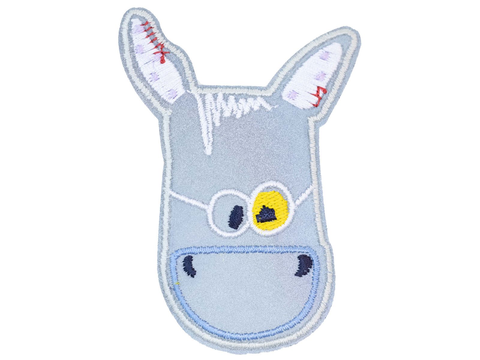 Applikation zum Aufbügeln Reflektor - reflektierender Esel – grau