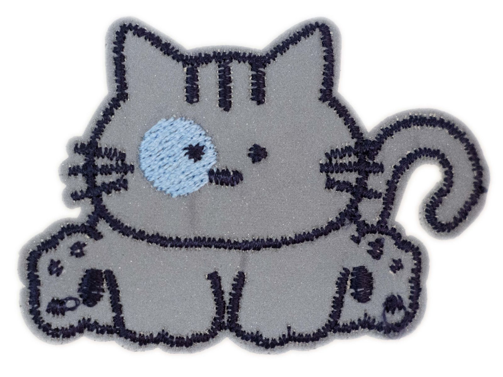 Applikation zum Aufbügeln Reflektor - reflektierende Katzenmama – grau