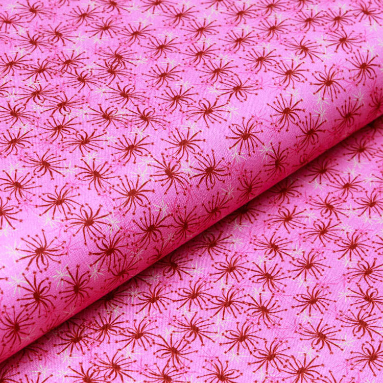 Webware Baumwolle Patchwork - Pusteblumensamen - fuchsia