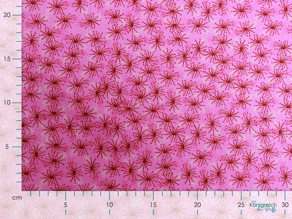 Webware Baumwolle Patchwork - Pusteblumensamen - fuchsia