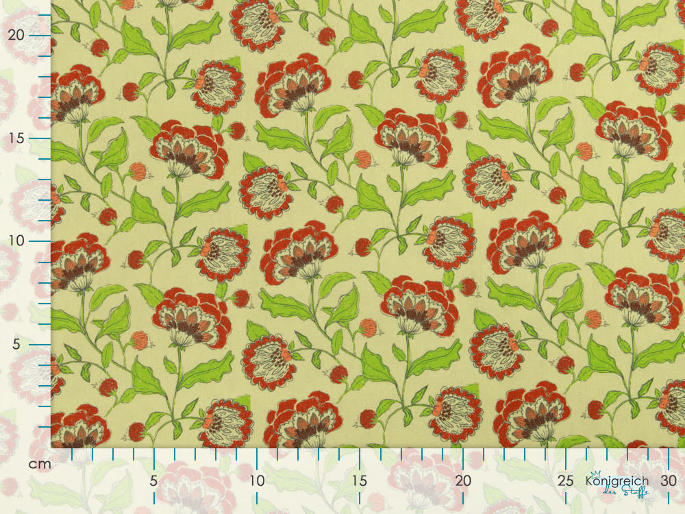 Webware Viskose Halbleinen SARAH - Blumen