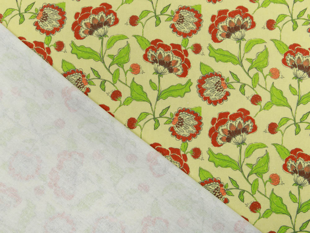 Webware Viskose Halbleinen SARAH - Blumen