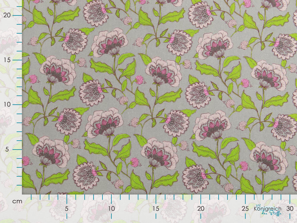 Webware Viskose Halbleinen SARAH - Blumen