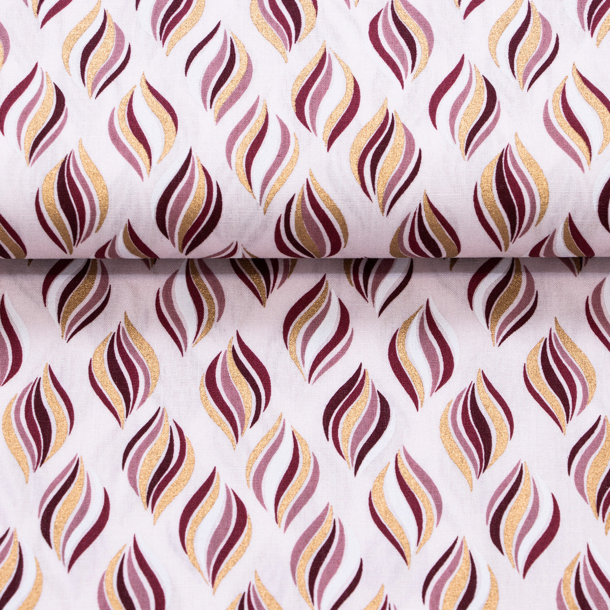 Webware Baumwolle Popeline mit Foliendruck - Verschnörkelte Weihnachtskugeln