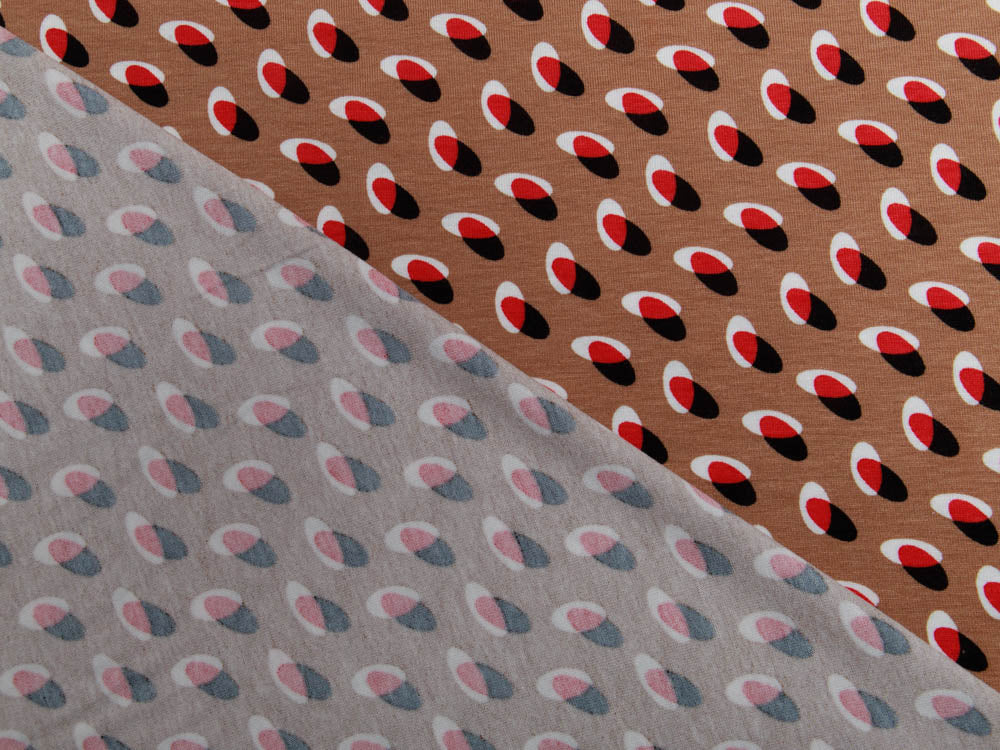 Jersey Viskose Digitaldruck Stenzo - verschwommene Kreise - braun