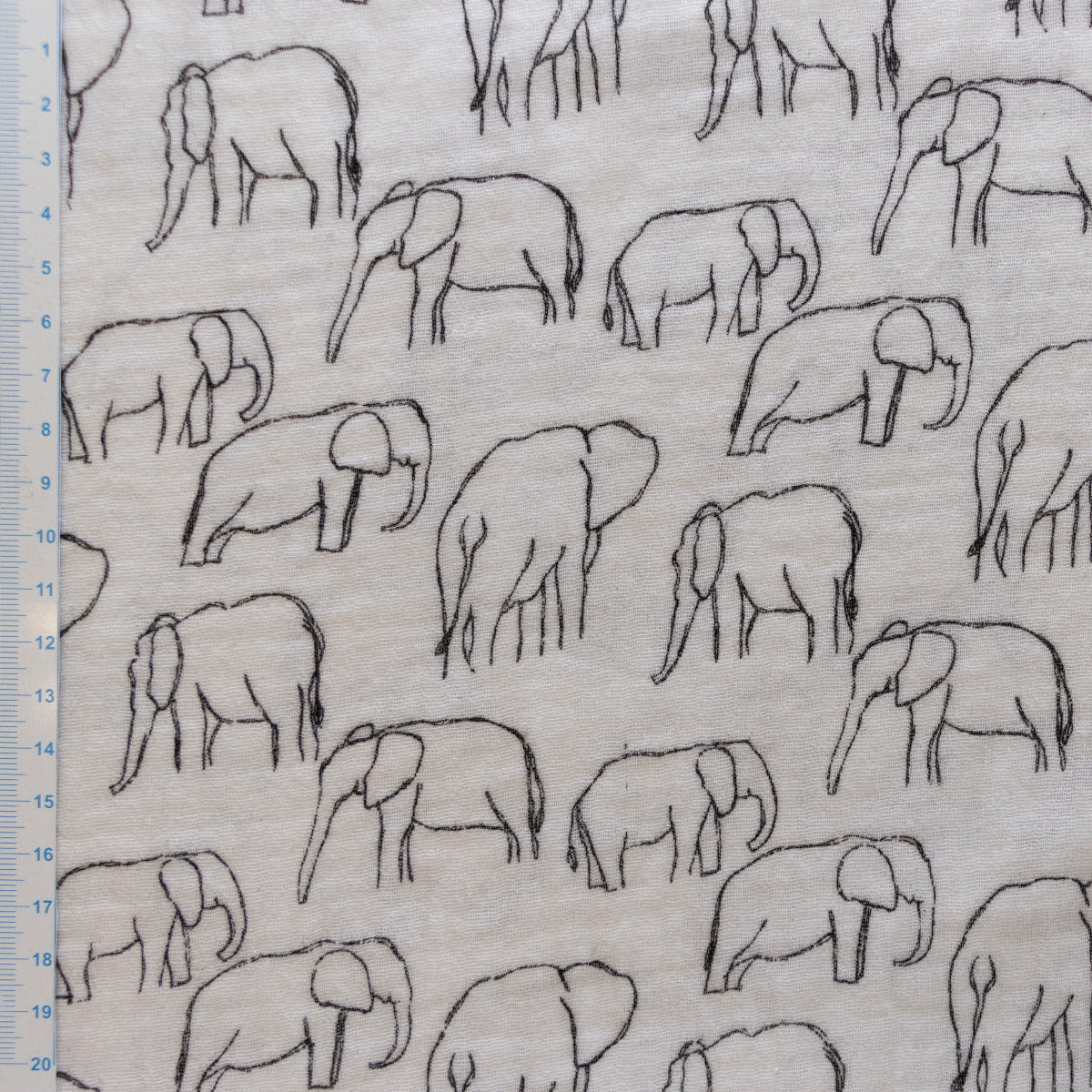 Musselin Double Gauze Snoozy - Elefanten - weiß