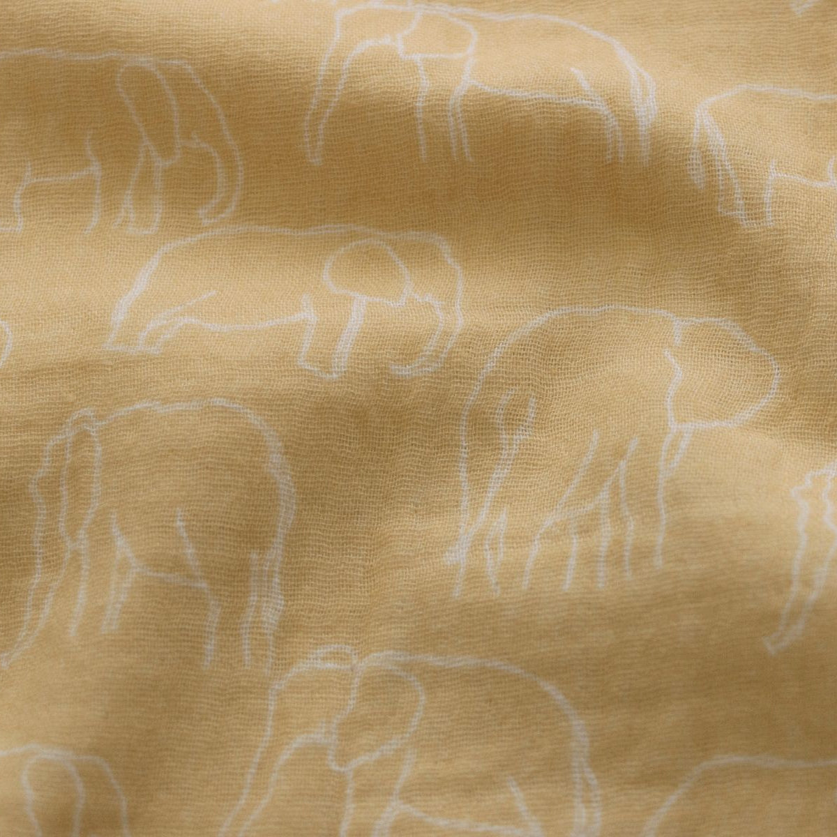Musselin Double Gauze Snoozy - Elefanten - weiß