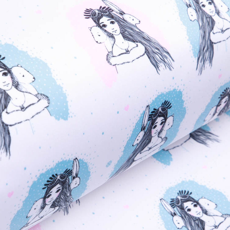 Softshell Jackenstoff Eigenproduktion KDS - tierische Freundschaften - weiß