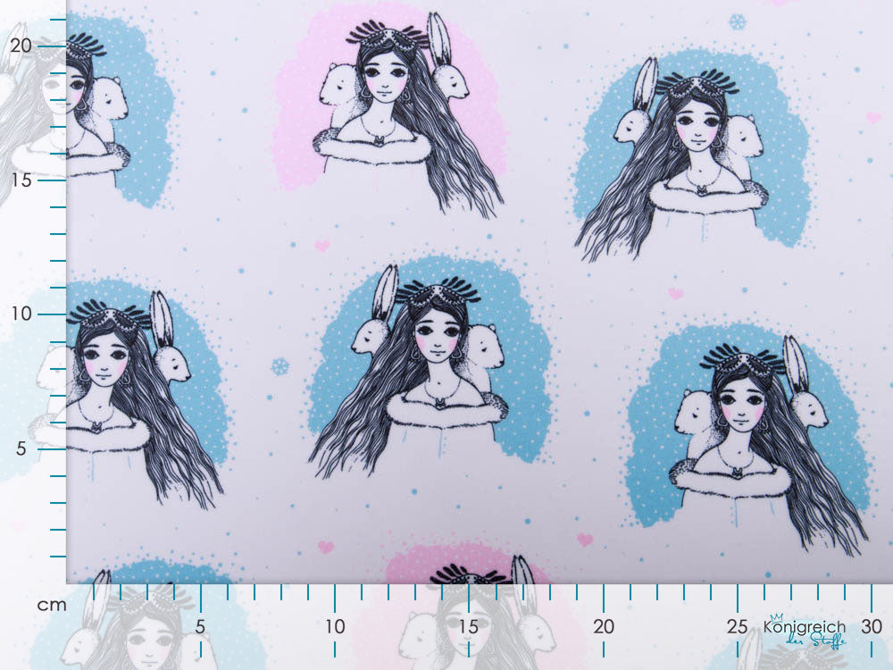 Softshell Jackenstoff Eigenproduktion KDS - tierische Freundschaften - weiß