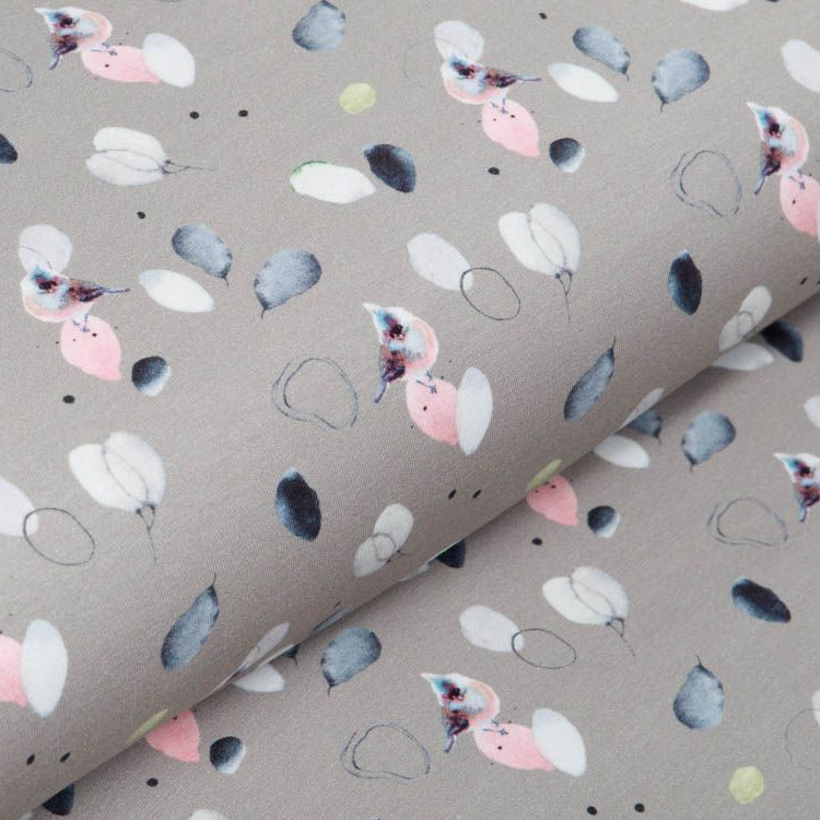 Jersey Digitaldruck Stenzo - verschiedene Blätter - grau