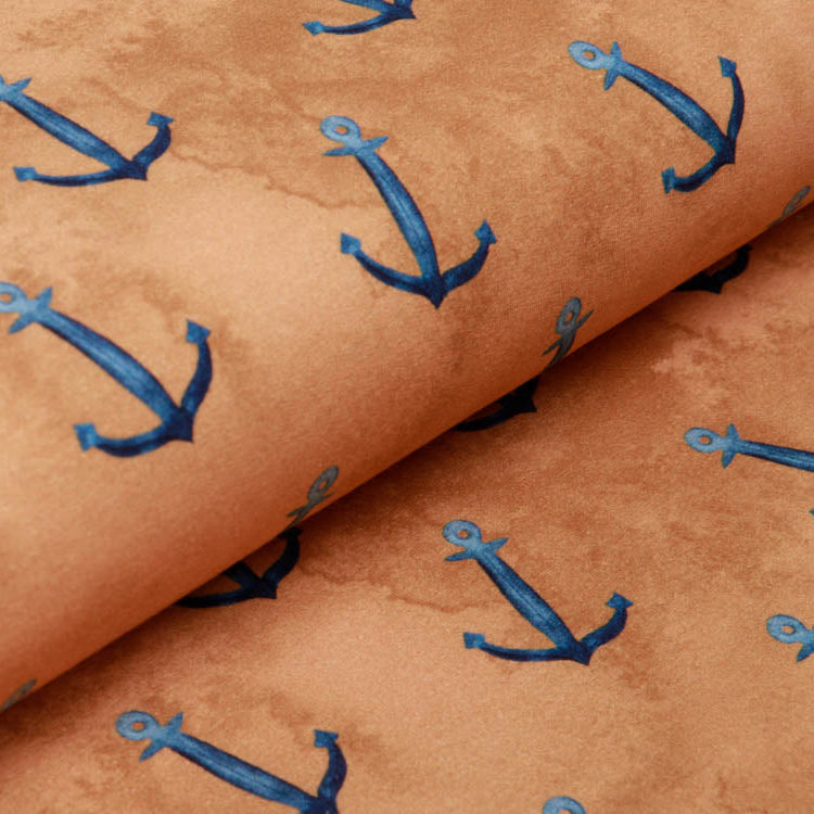 Sweat French Terry Digitaldruck by Poppy - Anker - ocker