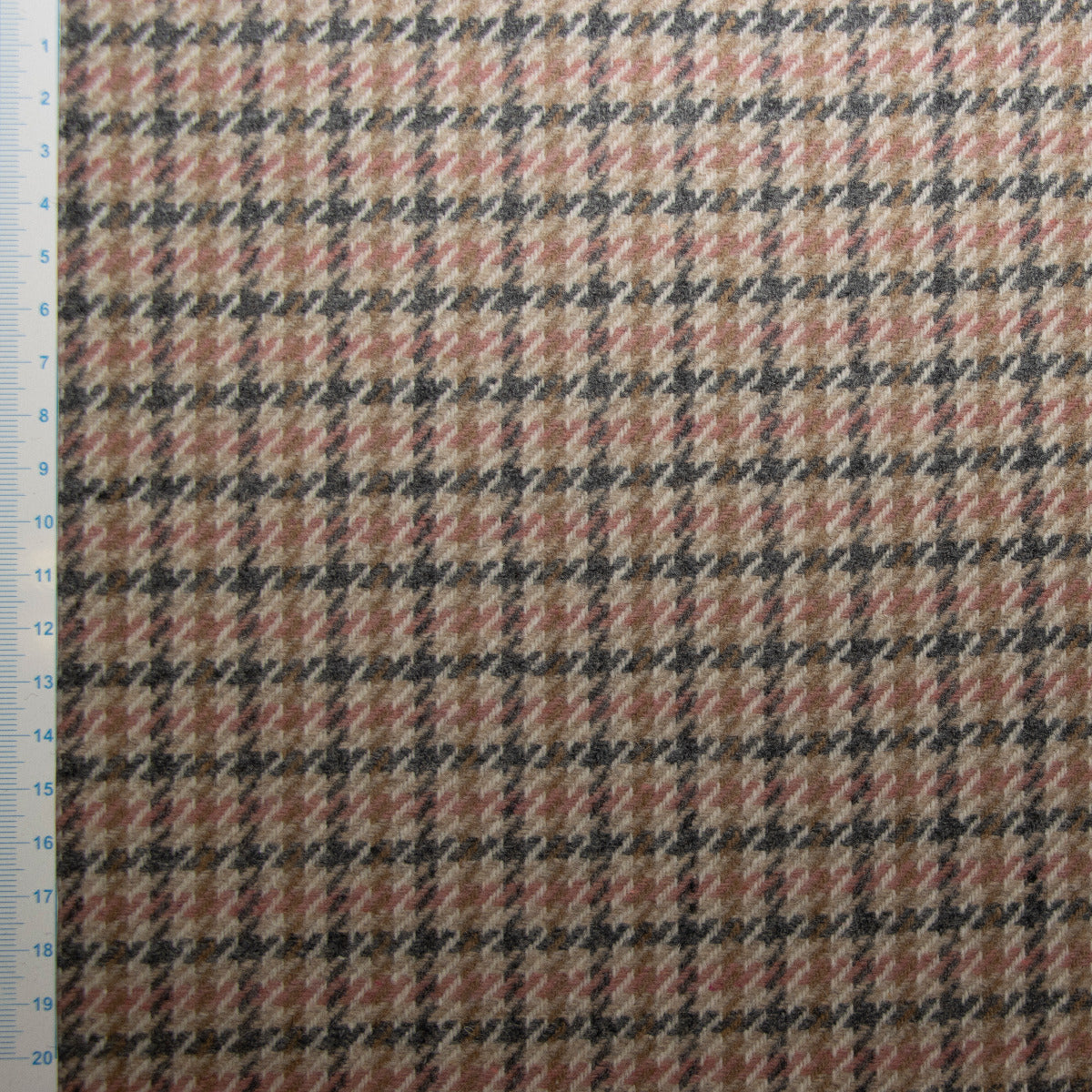 Jacquard Wollmix - Kariert - beige/rosa