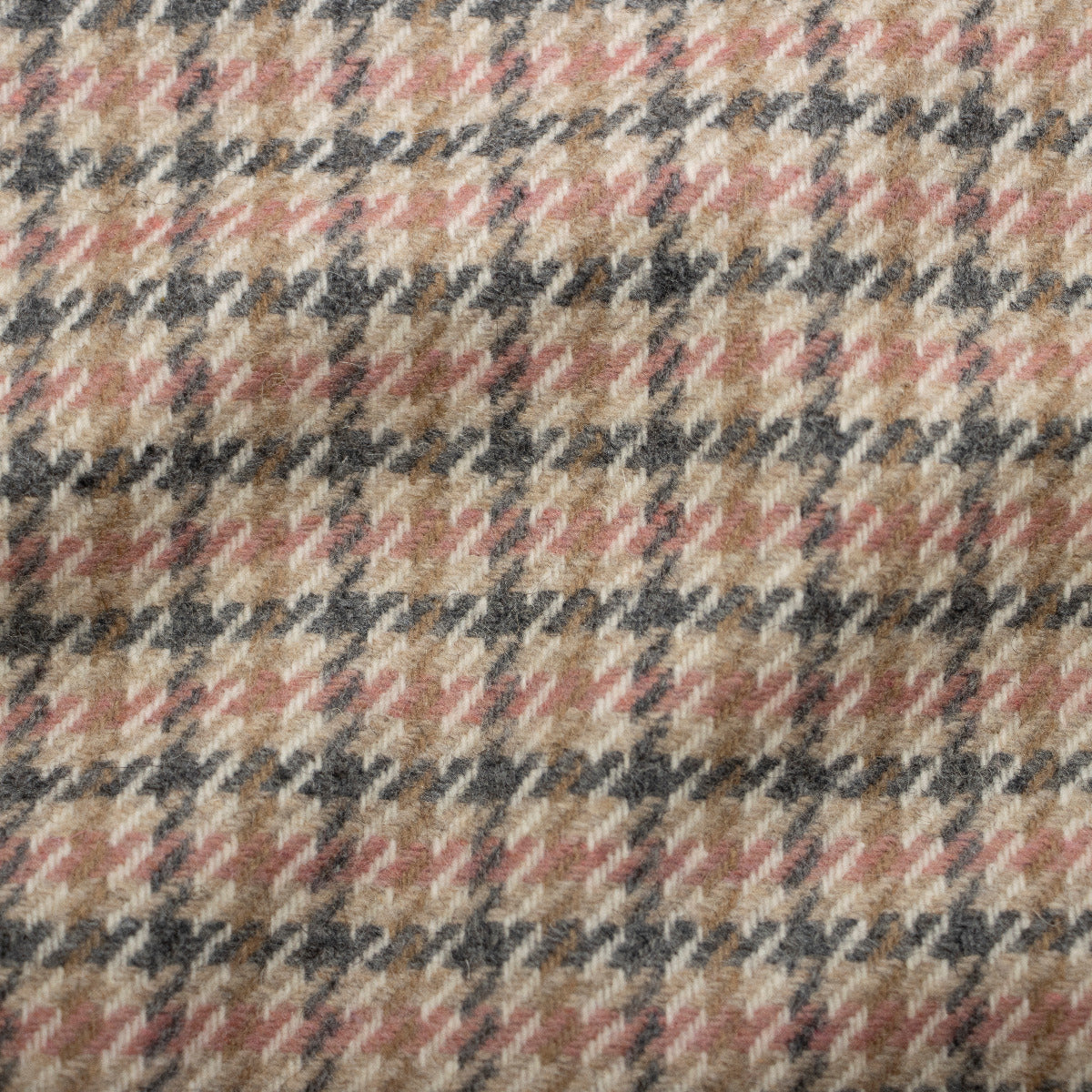 Jacquard Wollmix - Kariert - beige/rosa